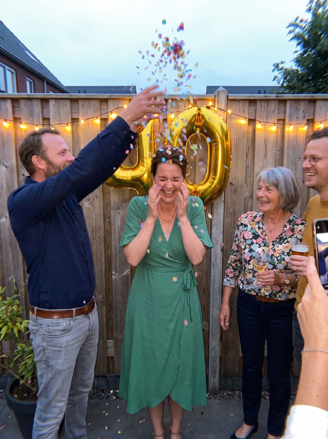 Confetti over the birthday girl