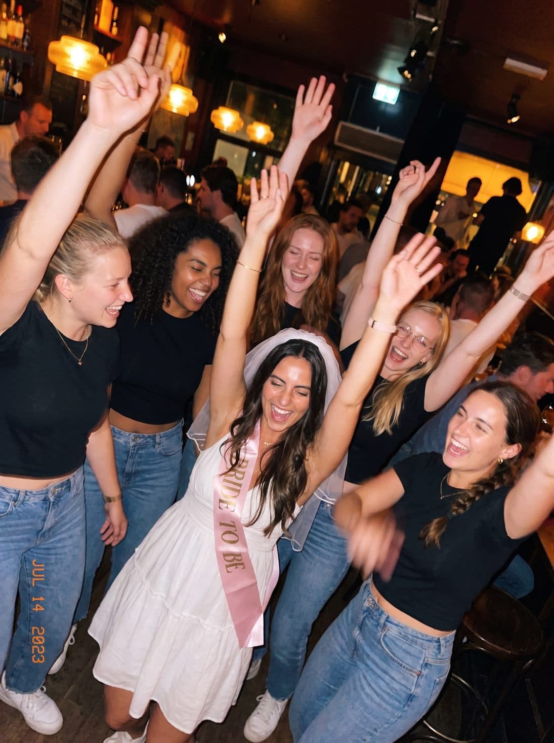 Dancing at the bar