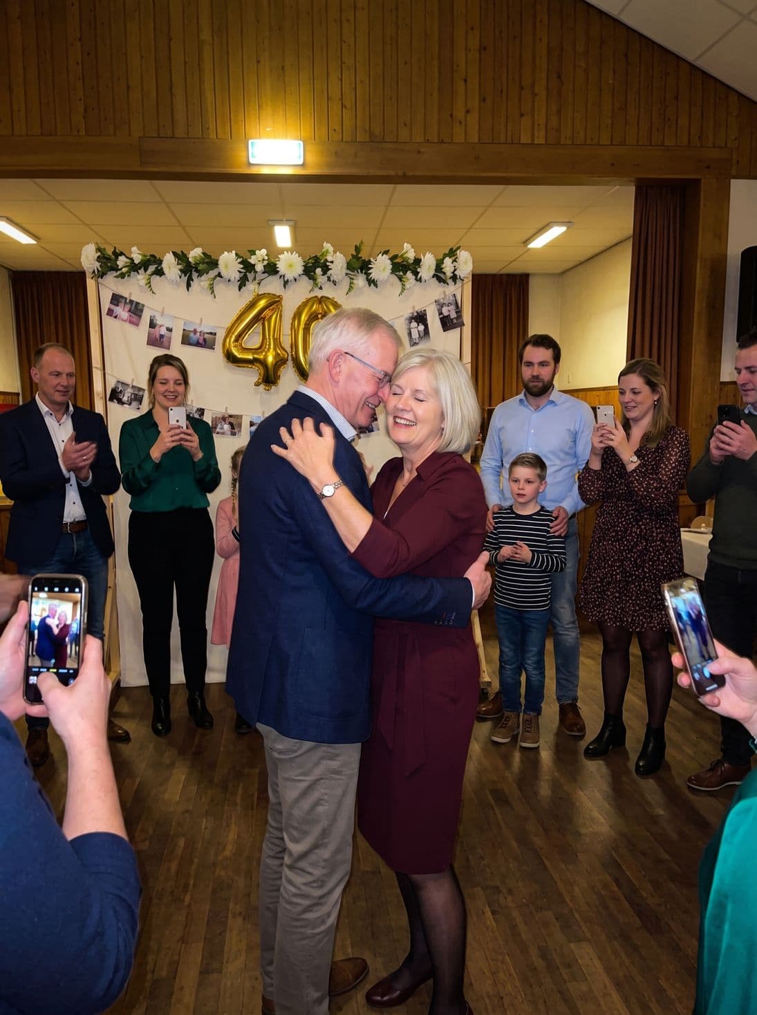 The anniversary couple dances