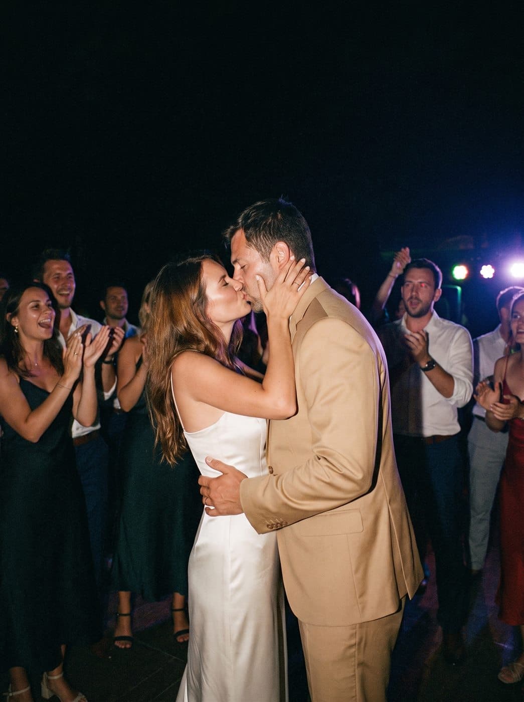 The couple’s kiss