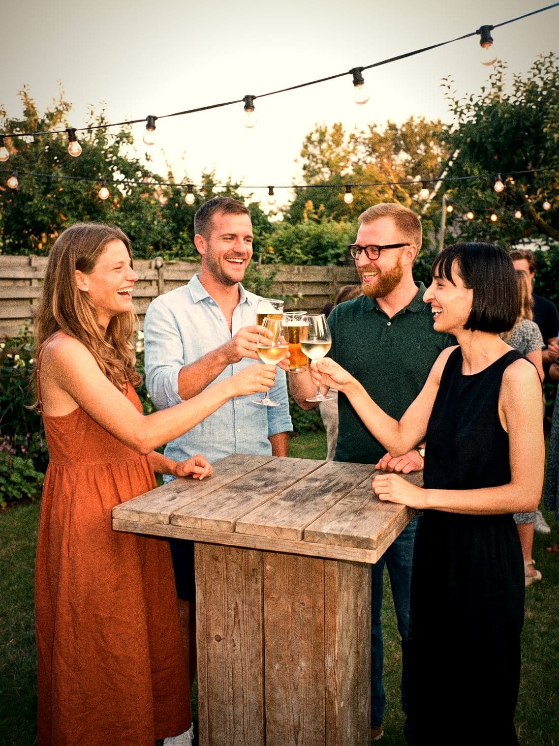 A toast at the bar table