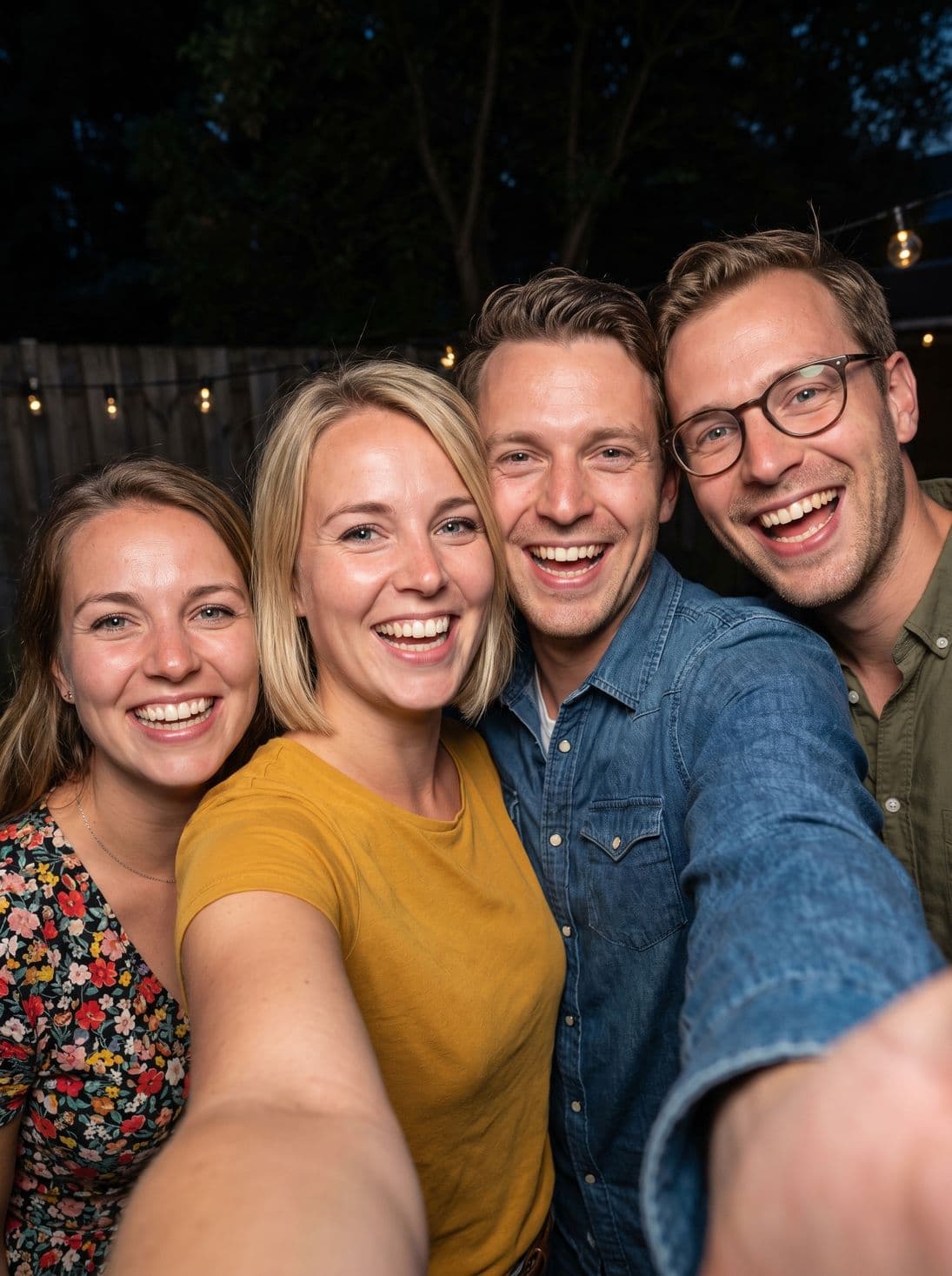 Group selfie at the garden party