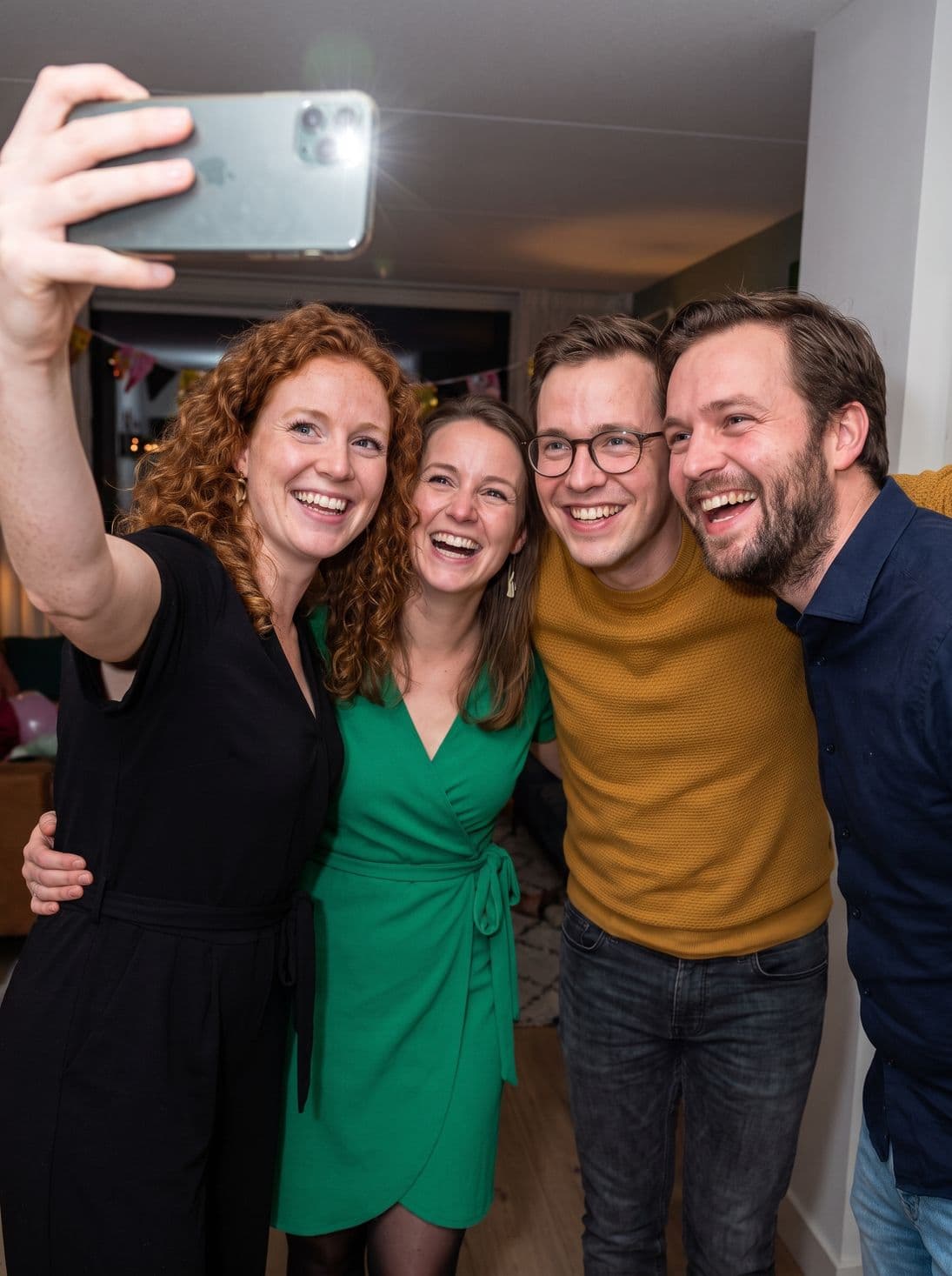 Group selfie at the birthday party