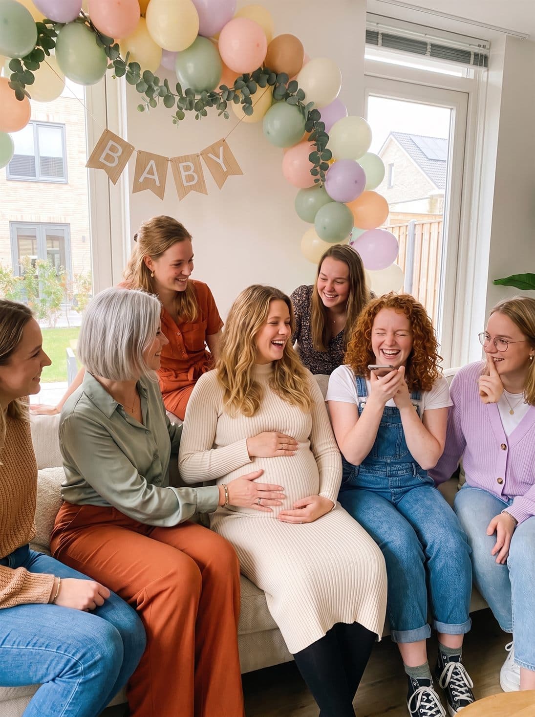 Recording a message for the baby